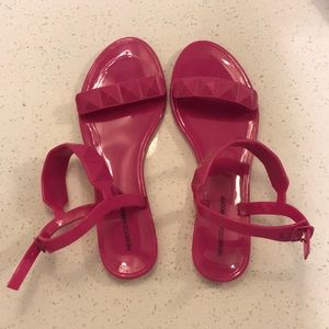 Rebecca Minkoff pink jewel jelly sandals